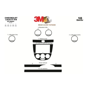 Chevrolet Lacetti HB 03.2004 3D Interior Dashboard Trim Kit Dash Trim Dekor 10-Parts 2