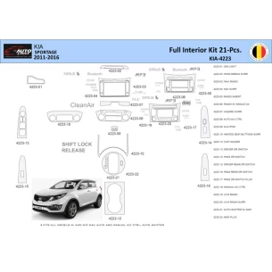KIA Sportage 2011 Interior WHZ Dashboard trim kit 21 Parts 2