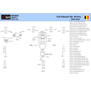 Mazda 2 2010  Interior WHZ Dashboard trim kit 44 Parts 2