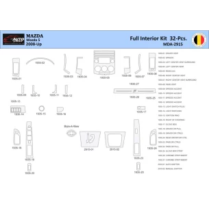 Mazda 5 2008 Interior WHZ Dashboard trim kit 32 Parts