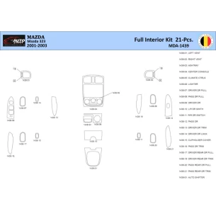Mazda 323 1998-2003 Interior WHZ Dashboard trim kit 21 Parts