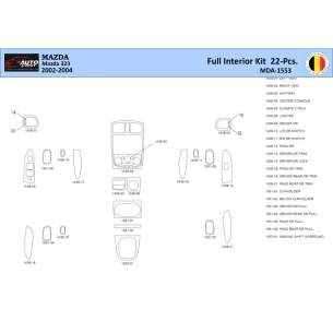 Mazda 323 2002-2004 Interior WHZ Dashboard trim kit 22 Parts