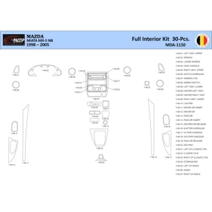 Mazda MX5 2000 Interior WHZ Dashboard trim kit 30 Parts