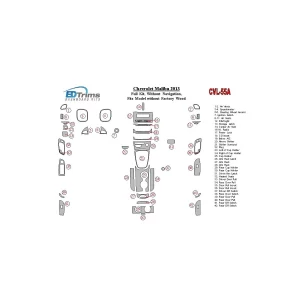 Chevrolet Malibu 2013-2013 Full Set, Without NAVI,fits compl Without Fabric wood Interior BD Dash Trim Kit