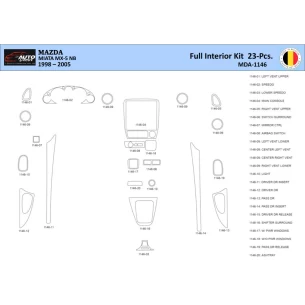 Mazda MX5 2000 Interior WHZ Dashboard trim kit 23 Parts