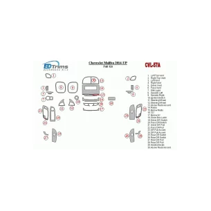 Chevrolet Malibu 2014-2016 Full Set Interior BD Dash Trim Kit