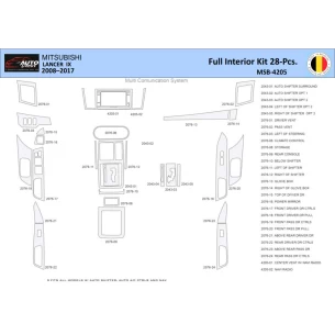 Mitsubishi Lancer-9-2007–2017 Interior WHZ Dashboard trim kit 28 Parts