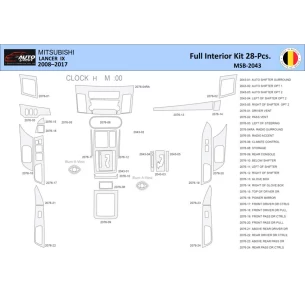 Mitsubishi Lancer-2008 Interior WHZ Dashboard trim kit 28 Parts