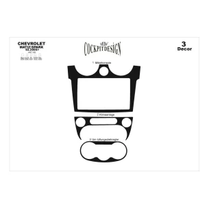 Chevrolet Matiz-Spark 02.2005 3D Interior Dashboard Trim Kit Dash Trim Dekor 3-Parts 2