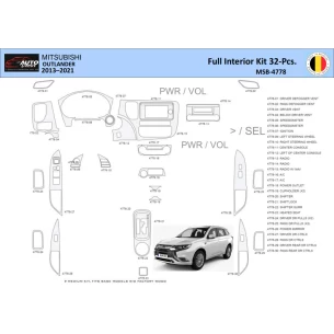 Mitsubishi Outlander 2013-2021 Interior WHZ Dashboard trim kit 32 Parts 2