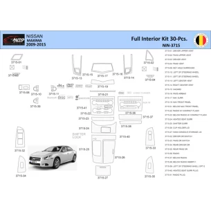 Nissan Maxima 2009-2015 Interior WHZ Dashboard trim kit 30 Parts