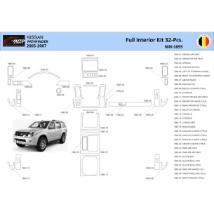 Nissan Pathfinder 2005 Interior WHZ Dashboard trim kit 32 Parts 2