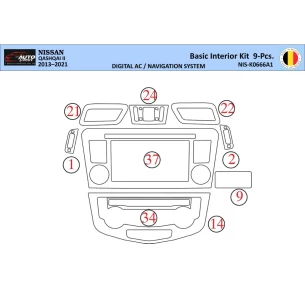 Nissan Qashqai 2018 Interior WHZ Dashboard trim kit 9 Parts 2