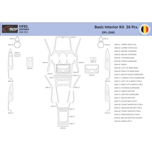 Opel Antara 2006-2015 Interior WHZ Dashboard trim kit 26 Parts