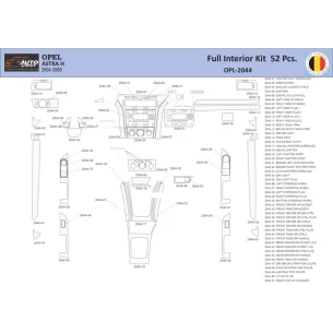 Opel Astra-H  Interior WHZ Dashboard trim kit 52 Parts