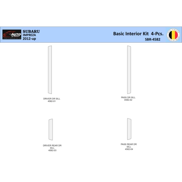 Subaru Impreza 2012 Interior WHZ Dashboard trim kit 4 Parts