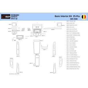 Subaru Impreza 2012 Interior WHZ Dashboard trim kit 25 Parts