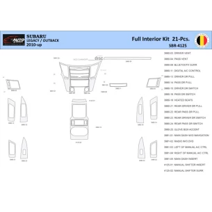 Subaru Legacy Outback 2010 Interior WHZ Dashboard trim kit 21 Parts