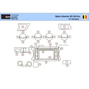 Toyota Tacoma 2016-2021 Interior WHZ Dashboard trim kit 34 Parts 2