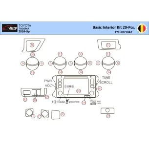Toyota Tacoma 2016-2021 Interior WHZ Dashboard trim kit 29 Parts 2
