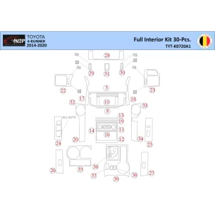Toyota 4Runner 2014 Interior WHZ Dashboard trim kit 30 Parts