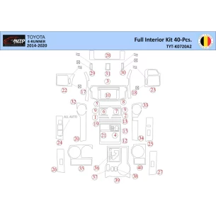 Toyota 4Runner 2014 Interior WHZ Dashboard trim kit 40 Parts