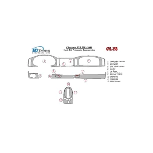 Chevrolet SSR 2003-2006 Basic Set Interior BD Dash Trim Kit 2