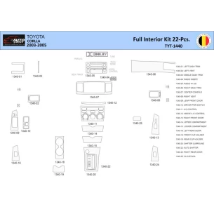 Toyota Corolla 2003 Interior WHZ Dashboard trim kit 22 Parts 2