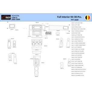 Toyota Corolla 2005 Interior WHZ Dashboard trim kit 30 Parts 2