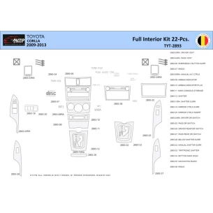 Toyota Corolla 2009 Interior WHZ Dashboard trim kit 22 Parts 2