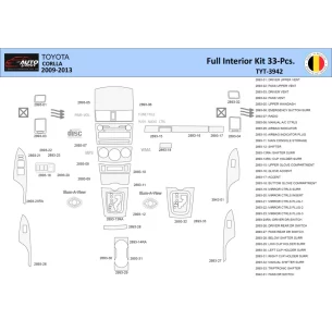 Toyota Corolla 2009 Interior WHZ Dashboard trim kit 33 Parts