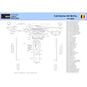Toyota Corolla 2013-2018 Interior WHZ Dashboard trim kit 48 Parts