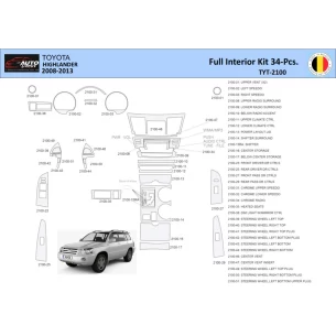 Toyota Highlander 2008-2013 Interior WHZ Dashboard trim kit 34 Parts 2