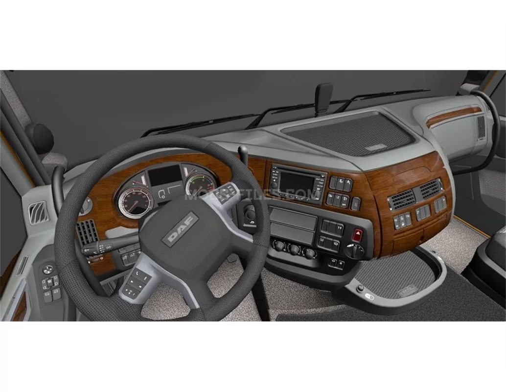 Daf XF 105 01.2006 3D Interior Dashboard Trim Kit Dash Trim Dekor 13-Parts - 1 - Interior Dash Trim Kit
