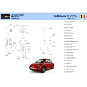 VolksWagen Beetle 2002-2005 Interior WHZ Dashboard trim kit 41 Parts