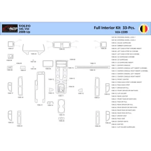 Volvo S50 2004-2009 Interior WHZ Dashboard trim kit 33 Parts