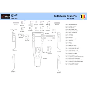 Volvo S80 2007 Interior WHZ Dashboard trim kit 26 Parts