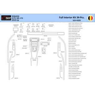 Volvo XC70-S80-V70-2008–2016 Interior WHZ Dashboard trim kit 34 Parts 2