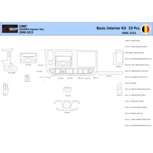 GMC Savana 2008-2020 Interior WHZ Dashboard trim kit 19 Parts 2