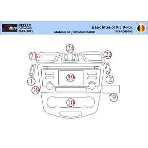 Nissan Qashqai 2018 Interior WHZ Dashboard trim kit 9 Parts