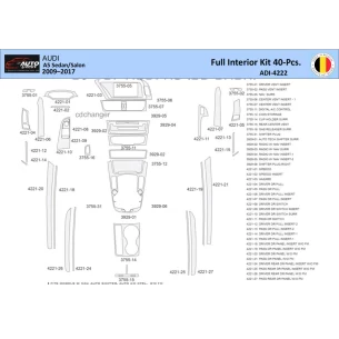 Audi A5 2008–2016 Interior WHZ Dashboard trim kit 40 Parts