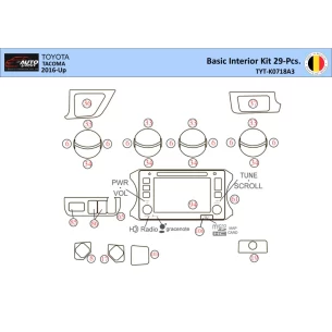 Toyota Tacoma 2016-2021 Interior WHZ Dashboard trim kit 29 Parts