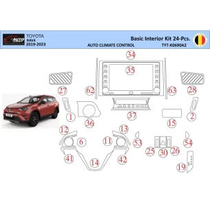Toyota RAV4 2019 Interior WHZ Dashboard trim kit 24 Parts