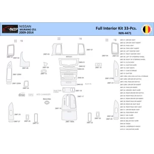 Nissan Murano 2011 Interior WHZ Dashboard trim kit 33 Parts