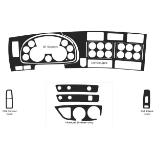 Kenworth T880 Truck- Year 2013-2021 Interior Style Dash trim kit  2