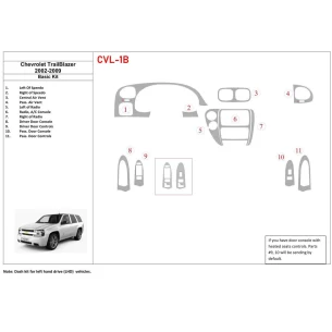 Chevrolet Trail Blazer 2002-UP Basic Set Interior BD Dash Trim Kit 2