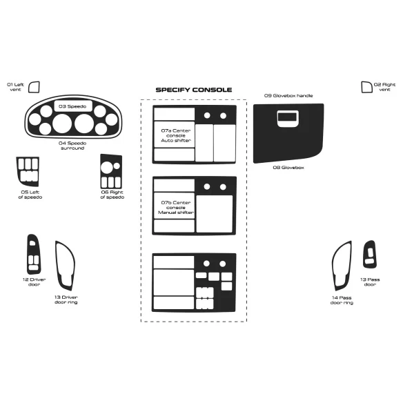 Peterbilt 348 Truck - Year 2014-2022 Interior Cabin Style Full Dash trim kit