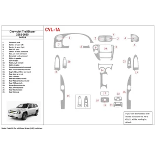 Chevrolet Trail Blazer 2002-UP Full Set Interior BD Dash Trim Kit 2