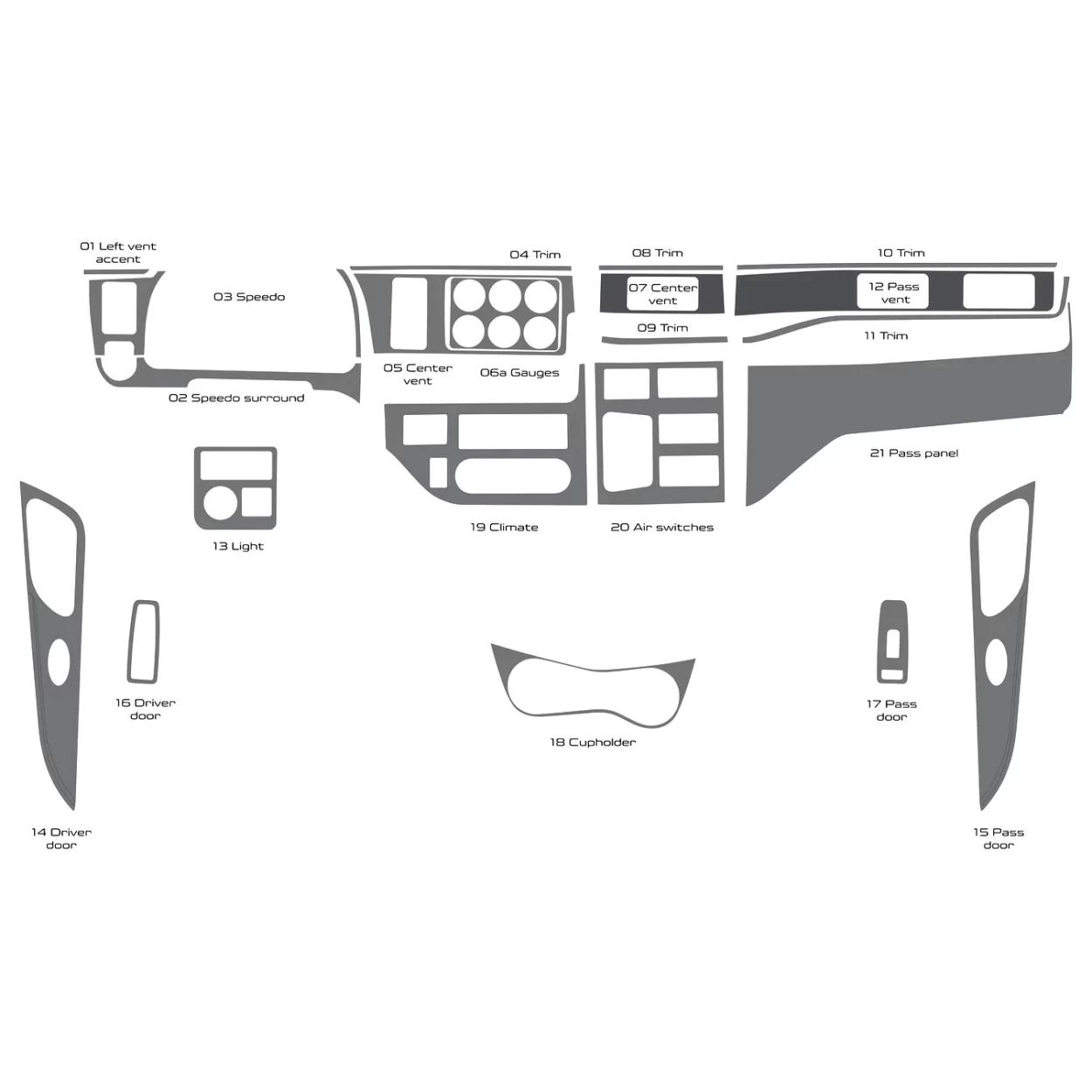 Peterbilt 567 Truck - Year 2022 Interior Cabin Style Full Dash trim kit