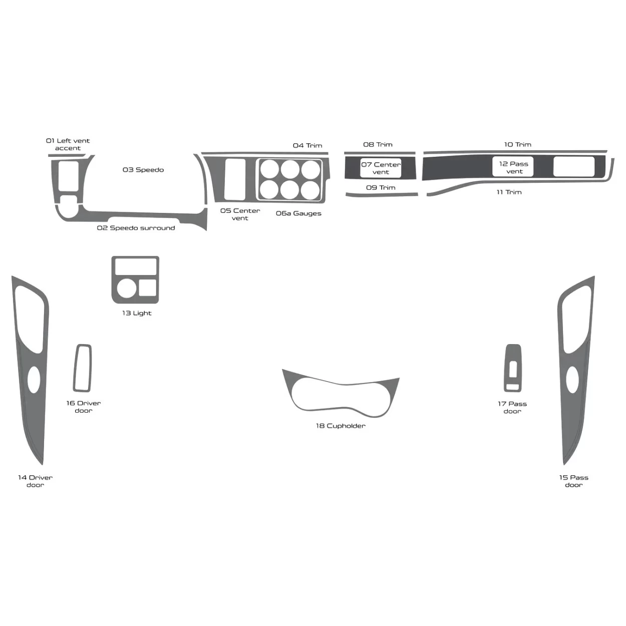 Peterbilt 567 Truck - Year 2022-2026 Interior Cabin Style Full Dash trim kit